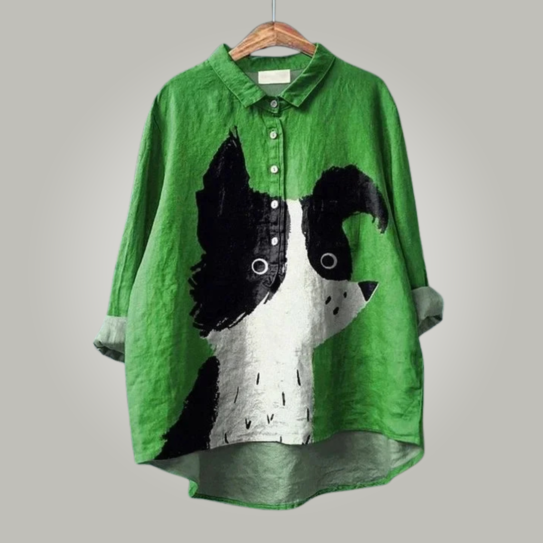 Olivie™ | Blusa elegante e artistica in cotone premium