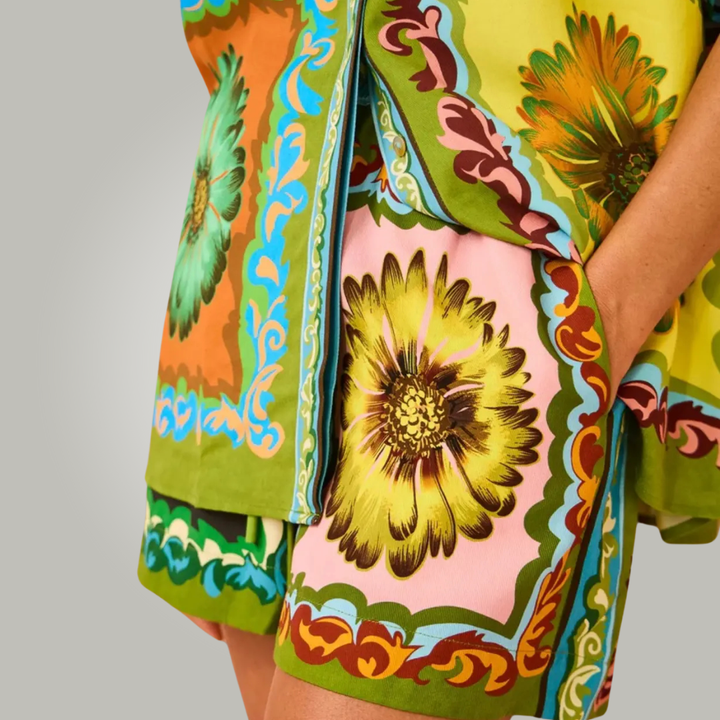 Maya™ | Completo floreale in cotone premium per l'estate