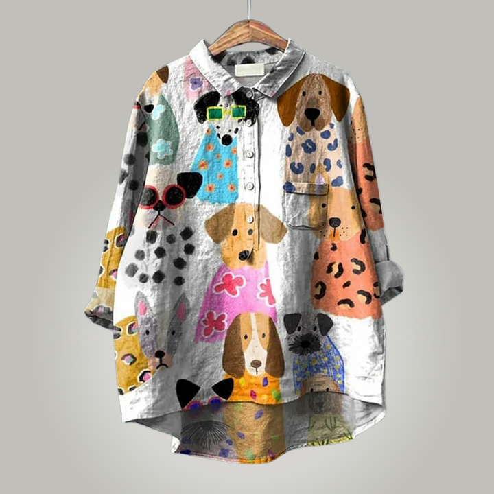 Fernanda™ | Top con grafica artistica in cotone per outfit diversi dal solito