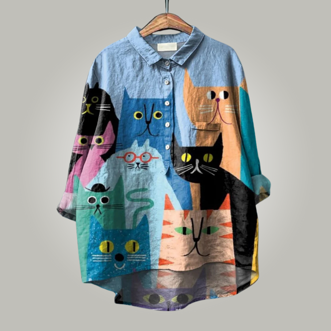 Bastia™ | Blusa con stampa arte moderna per chi cerca stile e comfort