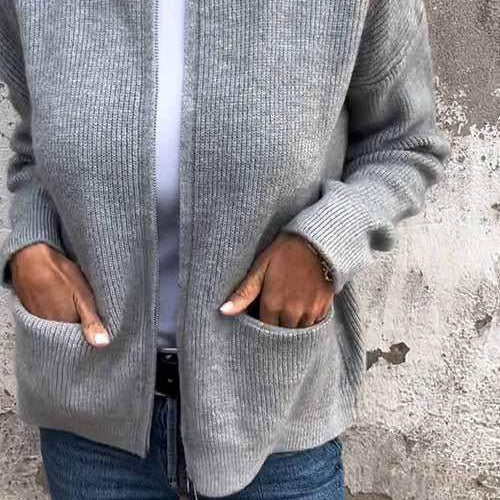 Linda™ | Maglione elegante premium con zip